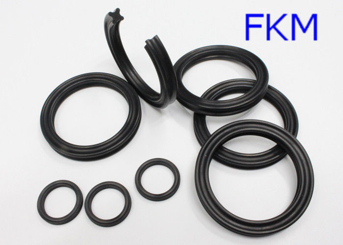 FKM Black Heat Resistant Quad Ring For Diesel Fuels , Rubber X Ring Seals