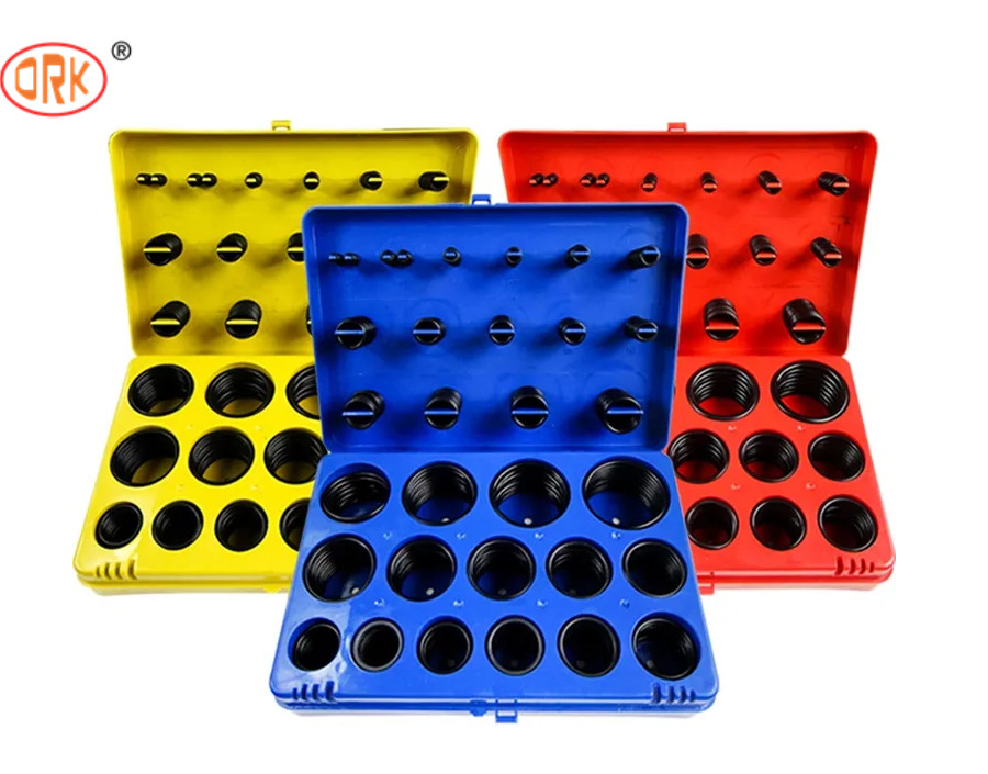 Black 382pcs Leakproof NBR O Rings In Red Blue Yellow O Ring Kits For Truck
