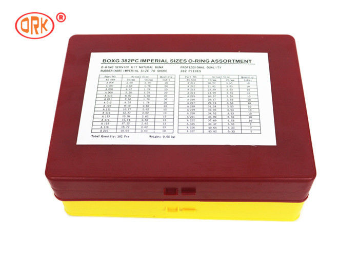 Durable O Ring Kit Box - G AS568 Standard 30 Dimensions 382 Pieces NBR 70 Black